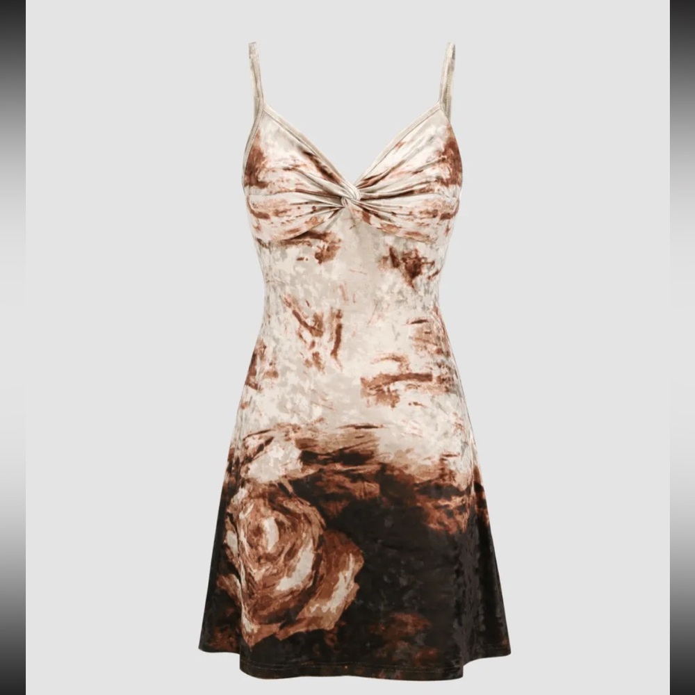 velvet sweetheart tie dye mini dress